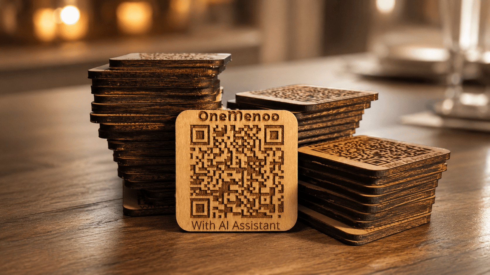 Ξύλινα QR code stickers